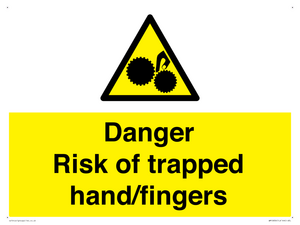 Danger Risk of trapped hand/fingers